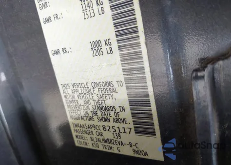 2012 Nissan Maxima 3.5 Sv from USA, damaged, VIN 1N4AA5AP9CC825117